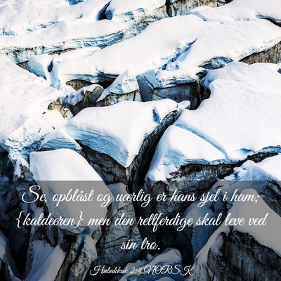 Picture 03 - Habakkuk 2:4 NORSK - Se, opblåst og uærlig er hans sjel i ham; - Bible Verse Picture