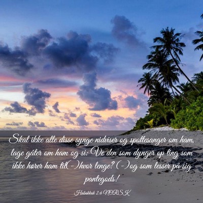 Picture 03 - Habakkuk 2:6 NORSK - Skal ikke alle disse synge nidviser og - Bible Verse Picture