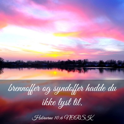 Picture 03 - Hebreerne 10:6 NORSK - brennoffer og syndoffer hadde du ikke lyst - Bible Verse Picture
