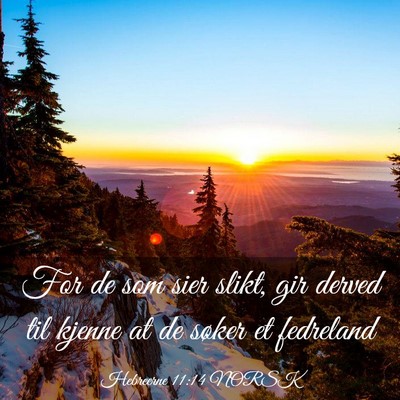 Picture 03 - Hebreerne 11:14 NORSK - For de som sier slikt, gir derved til kjenne at - Bible Verse Picture