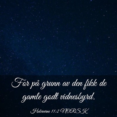 Picture 03 - Hebreerne 11:2 NORSK - For på grunn av den fikk de gamle godt - Bible Verse Picture