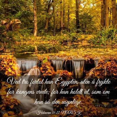 Picture 03 - Hebreerne 11:27 NORSK - Ved tro forlot han Egypten, uten å frykte for - Bible Verse Picture