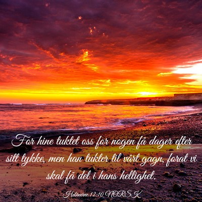 Picture 03 - Hebreerne 12:10 NORSK - For hine tuktet oss for nogen få dager efter - Bible Verse Picture