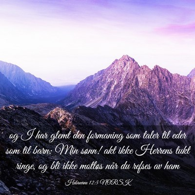 Picture 03 - Hebreerne 12:5 NORSK - og I har glemt den formaning som taler til eder - Bible Verse Picture