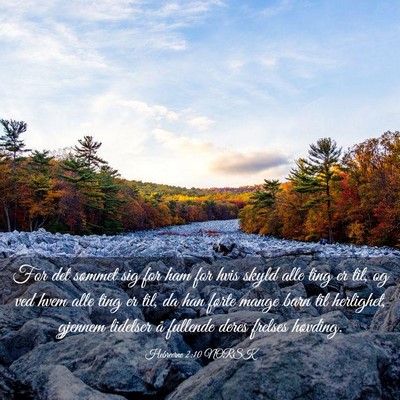 Picture 03 - Hebreerne 2:10 NORSK - For det sømmet sig for ham for hvis skyld alle - Bible Verse Picture