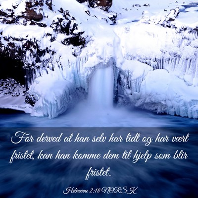 Picture 03 - Hebreerne 2:18 NORSK - For derved at han selv har lidt og har vært - Bible Verse Picture