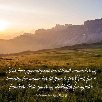 Picture 03 - Hebreerne 5:1 NORSK - For hver yppersteprest tas iblandt mennesker og - Bible Verse Picture