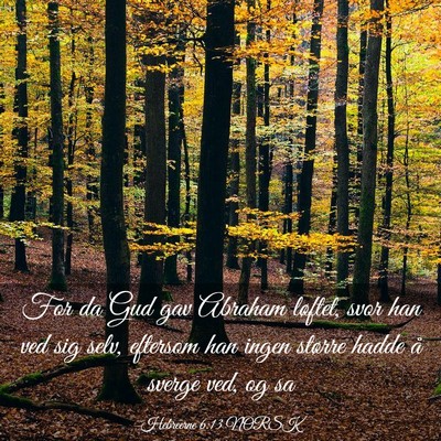 Picture 03 - Hebreerne 6:13 NORSK - For da Gud gav Abraham løftet, svor han ved sig - Bible Verse Picture