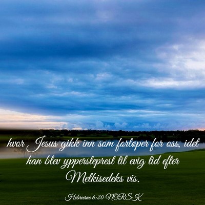 Picture 03 - Hebreerne 6:20 NORSK - hvor Jesus gikk inn som forløper for oss, idet - Bible Verse Picture