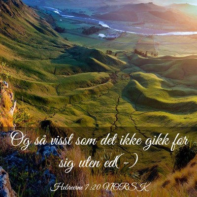 Picture 03 - Hebreerne 7:20 NORSK - Og så visst som det ikke gikk for sig uten - Bible Verse Picture