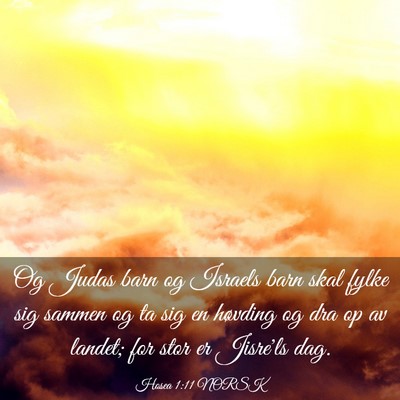 Picture 03 - Hosea 1:11 NORSK - Og Judas barn og Israels barn skal fylke sig - Bible Verse Picture
