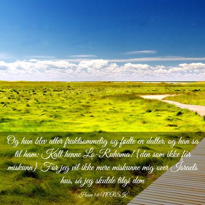 Picture 03 - Hosea 1:6 NORSK - Og hun blev atter fruktsommelig og fødte en - Bible Verse Picture