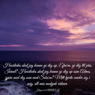 Picture 03 - Hosea 11:8 NORSK - Hvorledes skal jeg kunne gi dig op, Efra'm, gi - Bible Verse Picture