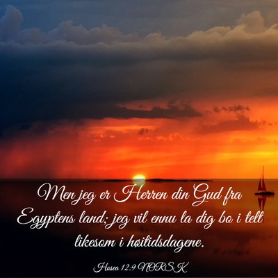 Picture 03 - Hosea 12:9 NORSK - Men jeg er Herren din Gud fra Egyptens land; jeg - Bible Verse Picture