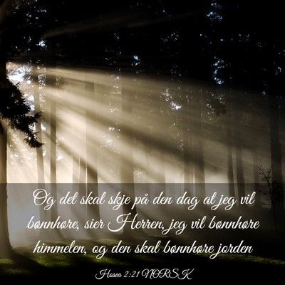 Picture 03 - Hosea 2:21 NORSK - Og det skal skje på den dag at jeg vil - Bible Verse Picture