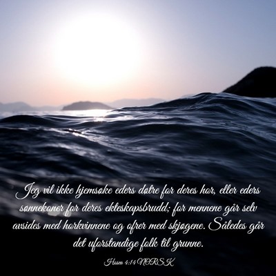 Picture 03 - Hosea 4:14 NORSK - Jeg vil ikke hjemsøke eders døtre for deres - Bible Verse Picture