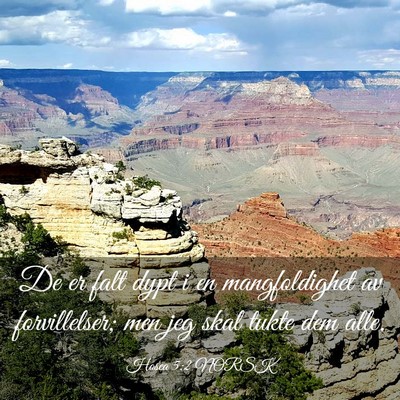 Picture 03 - Hosea 5:2 NORSK - De er falt dypt i en mangfoldighet av - Bible Verse Picture