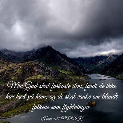 Picture 03 - Hosea 9:17 NORSK - Min Gud skal forkaste dem, fordi de ikke har - Bible Verse Picture