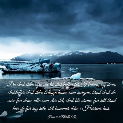 Picture 03 - Hosea 9:4 NORSK - De skal ikke ofre vin til drikkoffer for Herren, - Bible Verse Picture