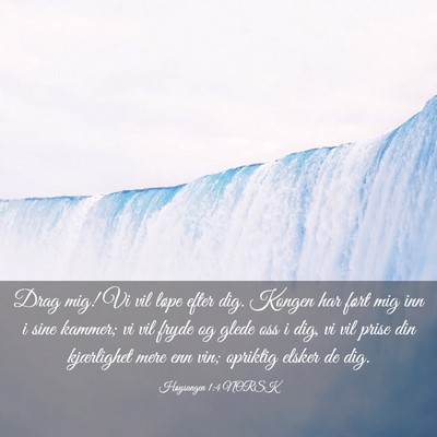 Picture 03 - Høysangen 1:4 NORSK - Drag mig! Vi vil løpe efter dig. Kongen har - Bible Verse Picture