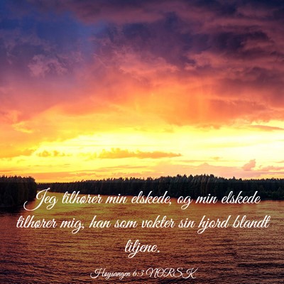 Picture 03 - Høysangen 6:3 NORSK - Jeg tilhører min elskede, og min elskede - Bible Verse Picture