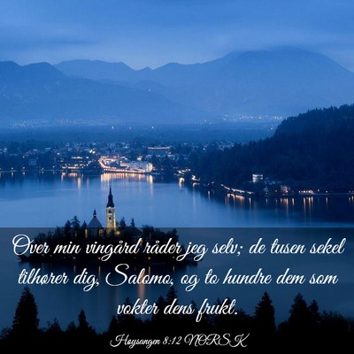 Picture 03 - Høysangen 8:12 NORSK - Over min vingård råder jeg selv; de tusen sekel - Bible Verse Picture