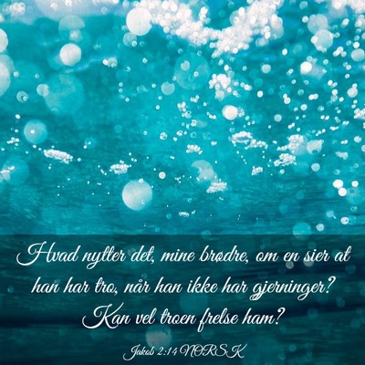 Picture 03 - Jakob 2:14 NORSK - Hvad nytter det, mine brødre, om en sier at han - Bible Verse Picture