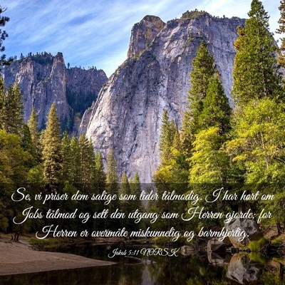 Picture 03 - Jakob 5:11 NORSK - Se, vi priser dem salige som lider tålmodig. I - Bible Verse Picture