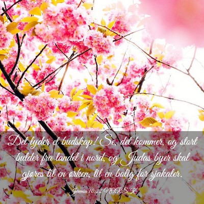 Picture 03 - Jeremia 10:22 NORSK - Det lyder et budskap! Se, det kommer, og stort - Bible Verse Picture