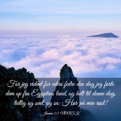 Picture 03 - Jeremia 11:7 NORSK - For jeg vidnet for eders fedre den dag jeg førte - Bible Verse Picture