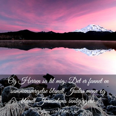 Picture 03 - Jeremia 11:9 NORSK - Og Herren sa til mig: Det er funnet en - Bible Verse Picture
