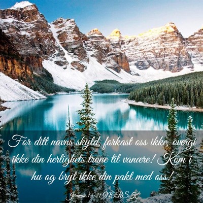 Picture 03 - Jeremia 14:21 NORSK - For ditt navns skyld, forkast oss ikke, overgi - Bible Verse Picture