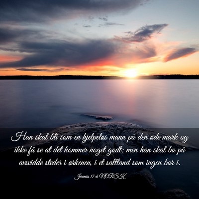Picture 03 - Jeremia 17:6 NORSK - Han skal bli som en hjelpeløs mann på den øde - Bible Verse Picture