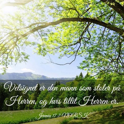 Picture 03 - Jeremia 17:7 NORSK - Velsignet er den mann som stoler på Herren, og - Bible Verse Picture