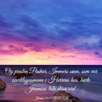 Picture 03 - Jeremia 20:1 NORSK - Og presten Pashur, Immers sønn, som var - Bible Verse Picture