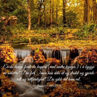 Picture 03 - Jeremia 22:15 NORSK - Er du konge fordi du kappes {med andre konger.} i - Bible Verse Picture