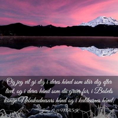 Picture 03 - Jeremia 22:25 NORSK - Og jeg vil gi dig i deres hånd som står dig - Bible Verse Picture