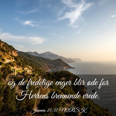 Picture 03 - Jeremia 25:37 NORSK - og de fredelige enger blir øde for Herrens - Bible Verse Picture
