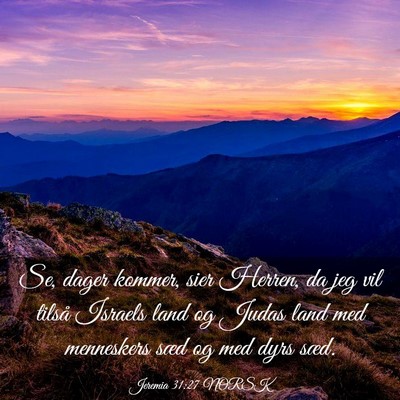 Picture 03 - Jeremia 31:27 NORSK - Se, dager kommer, sier Herren, da jeg vil tilså - Bible Verse Picture