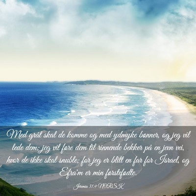 Picture 03 - Jeremia 31:9 NORSK - Med gråt skal de komme og med ydmyke bønner, og - Bible Verse Picture