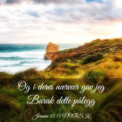 Picture 03 - Jeremia 32:13 NORSK - Og i deres nærvær gav jeg Baruk dette - Bible Verse Picture