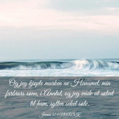 Picture 03 - Jeremia 32:9 NORSK - Og jeg kjøpte marken av Hanamel, min farbrors - Bible Verse Picture