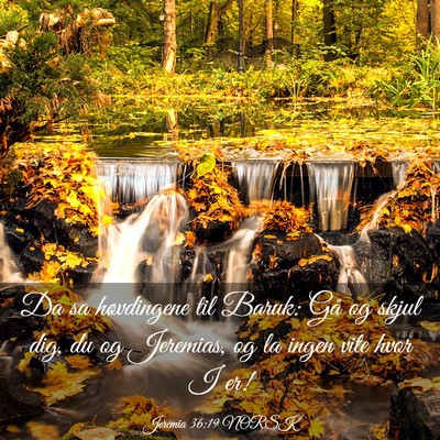 Picture 03 - Jeremia 36:19 NORSK - Da sa høvdingene til Baruk: Gå og skjul dig, du - Bible Verse Picture