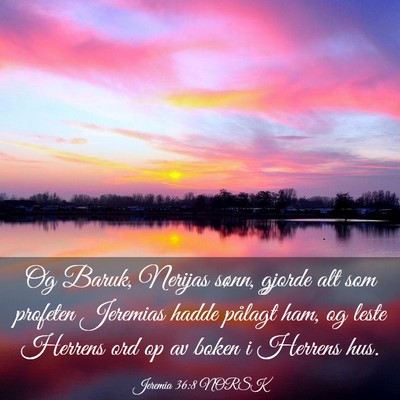 Picture 03 - Jeremia 36:8 NORSK - Og Baruk, Nerijas sønn, gjorde alt som profeten - Bible Verse Picture