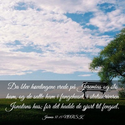 Picture 03 - Jeremia 37:15 NORSK - Da blev høvdingene vrede på Jeremias og slo - Bible Verse Picture