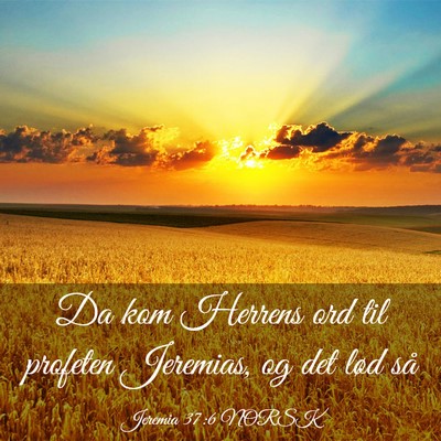 Picture 03 - Jeremia 37:6 NORSK - Da kom Herrens ord til profeten Jeremias, og det - Bible Verse Picture