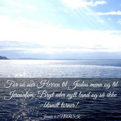 Picture 03 - Jeremia 4:3 NORSK - For så sier Herren til Judas menn og til - Bible Verse Picture