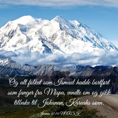 Picture 03 - Jeremia 41:14 NORSK - Og alt folket som Ismael hadde bortført som - Bible Verse Picture