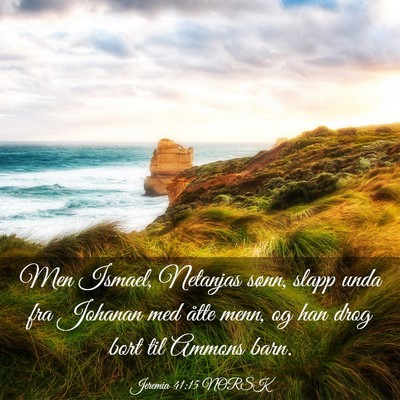 Picture 03 - Jeremia 41:15 NORSK - Men Ismael, Netanjas sønn, slapp unda fra - Bible Verse Picture