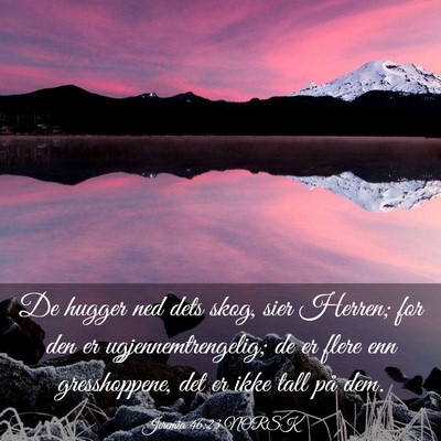 Picture 03 - Jeremia 46:23 NORSK - De hugger ned dets skog, sier Herren; for den er - Bible Verse Picture